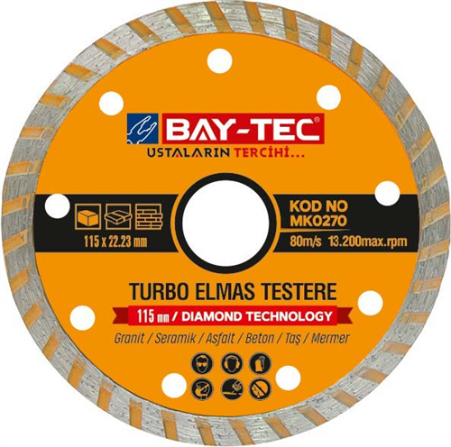 Turbo Elmas Testere 115 x 22-23 mm (12/Paket) (192/Koli)